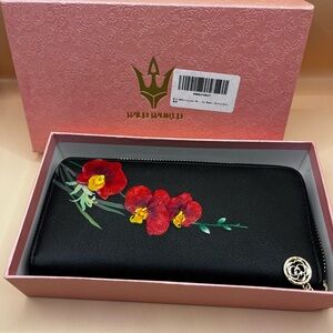 Black Floral Women's Wallet